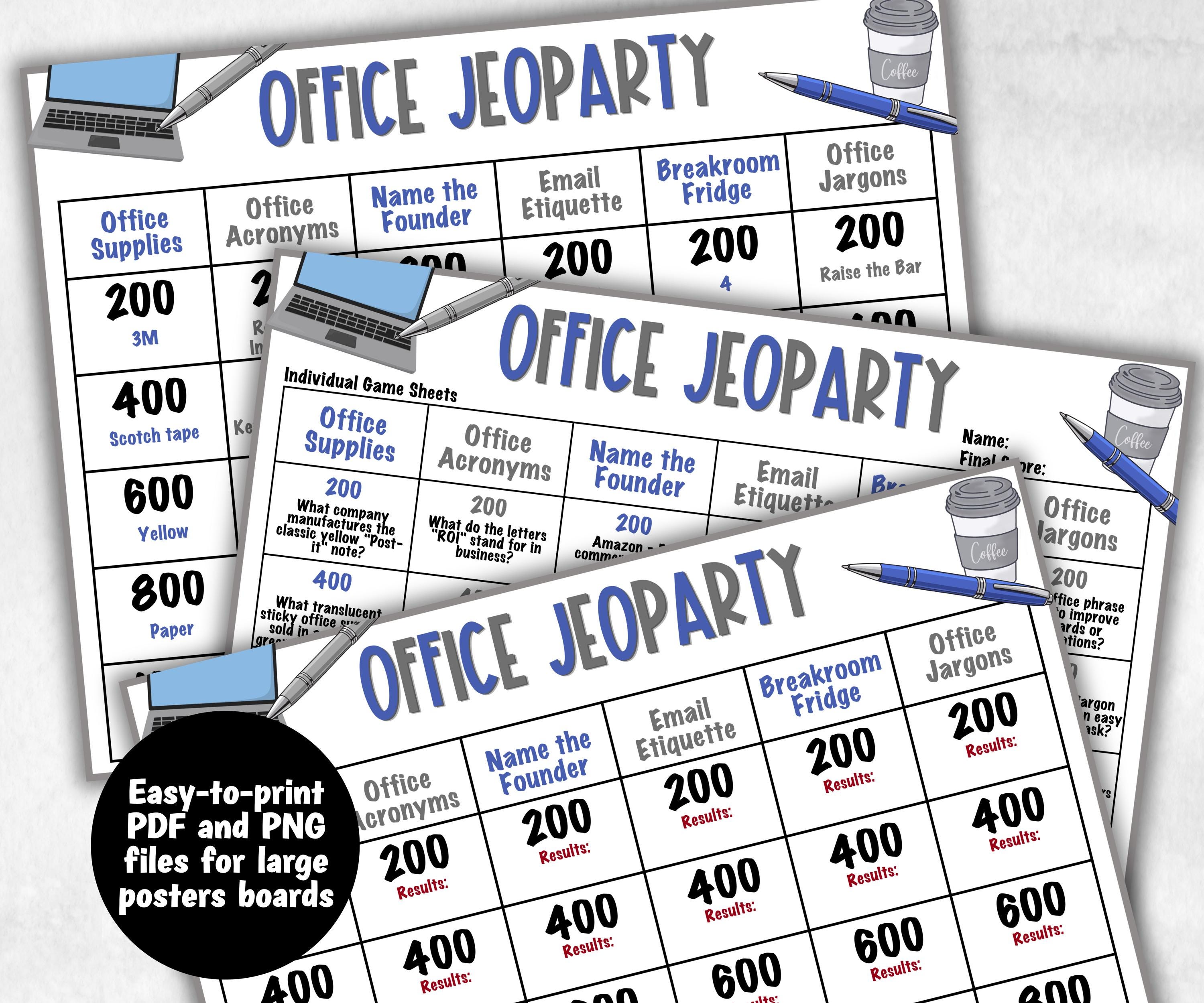 Office Work Jeoparty, Office Teambuilding, Coworker Retirement, Birthday Party, Welcome Party, Office Group Party, Friendly Feud Group game