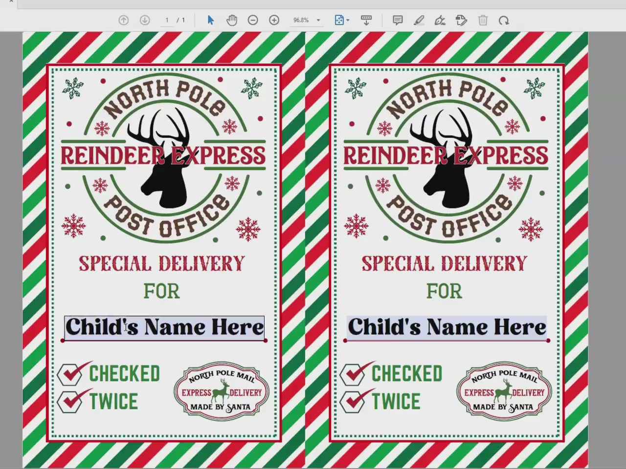 Editable Elf Shipping Label Template 5.5X8.5 | Elf Mail | Elf Mischief | Sleigh Mail Label | Elf Arrival I editable Christmas Gift Labels