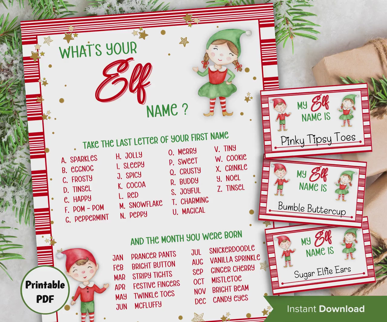 Elf name board sign, Elf name generator, Christmas activities, Holiday party games, What's Your Elf  name, Elf name tag game, Kids Christmas