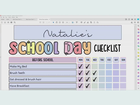 Daily Checklist | Yearly Cleaning Checklist | School Routine | Kids Daily Tasks | Responsibility Chart | Weekly Task Planner Template