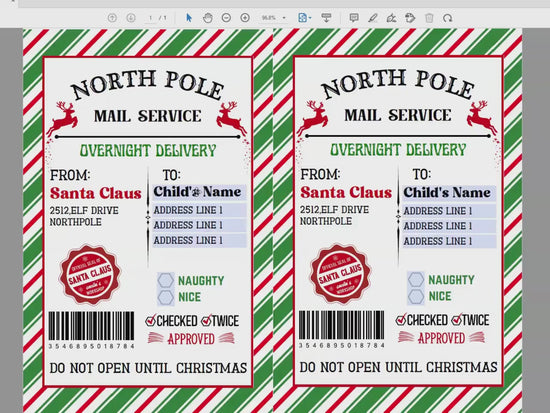 Sleigh Mail Label | Elf Arrival I editable Christmas Gift Labels I Editable Elf Shipping Label Template 5.5X8.5 I Elf Mail | Elf Mischief