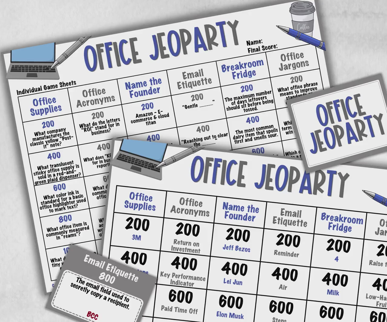 Office Work Jeoparty, Office Teambuilding, Coworker Retirement, Birthday Party, Welcome Party, Office Group Party, Friendly Feud Group game