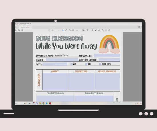 Fillable Substitute teacher Notes I While you were away I Printable Teacher Notes I Substitute teacher I Relief Teacher Notes I Editable