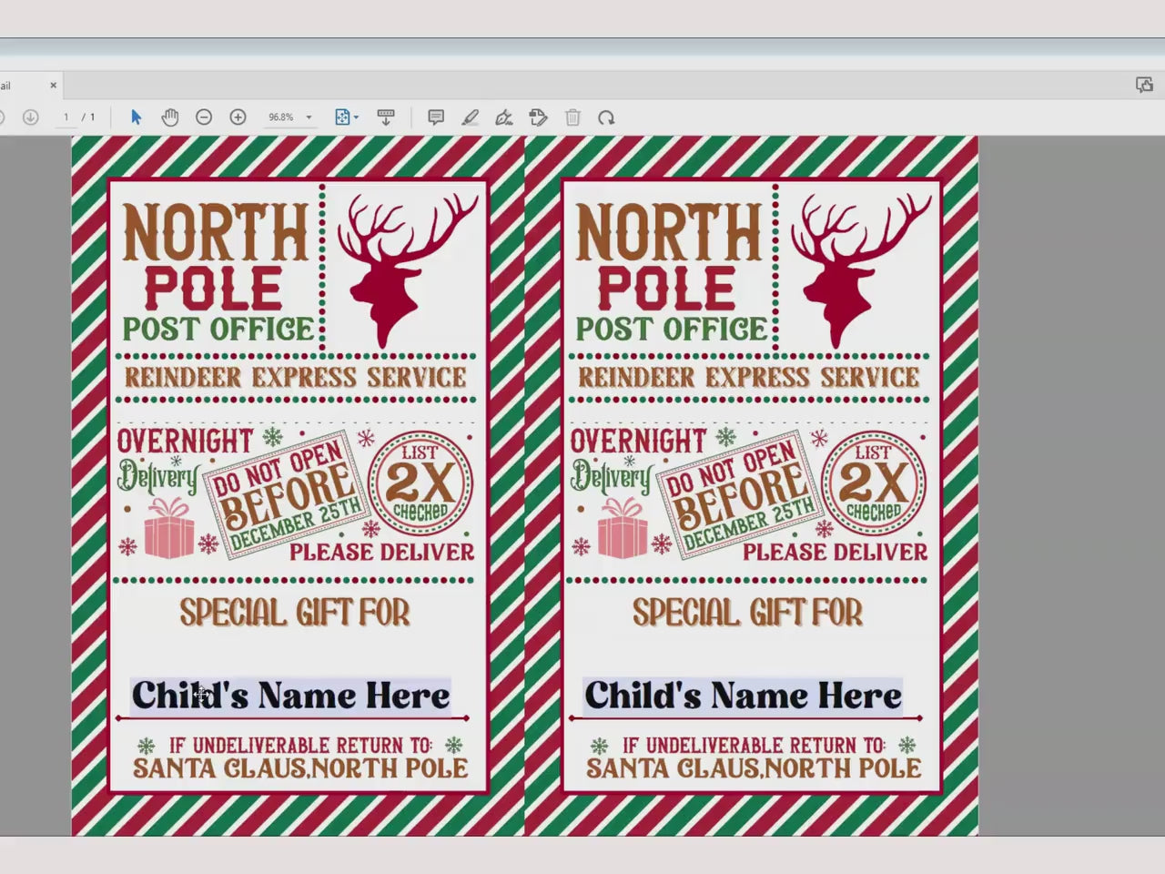 Elf Arrival I editable Christmas Gift Labels I Editable Elf Shipping Label Template 5.5X8.5 I Elf Mail | Elf Mischief I Sleigh Mail Label