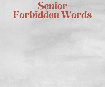 Senior Living Forbidden words, Birthday game for senior citizens, milestone, senior party game night, black grandma grandpa, assisted living